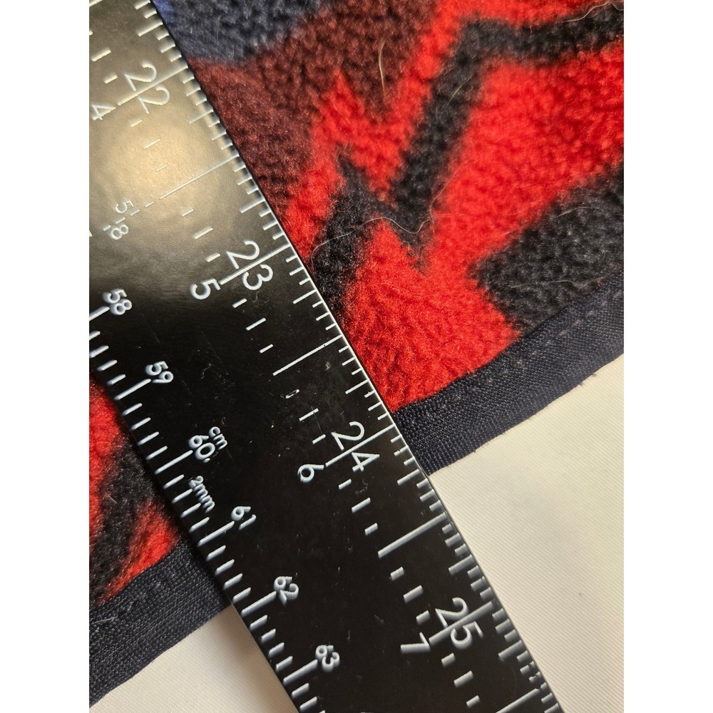 Polartec Fleece Pullover Mens XL Red Southwestern Geometric Excellent Snap Neck - Picture 6 of 7